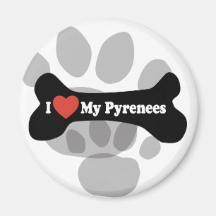 Aimant I Love My Pyrenees - Os de Chien