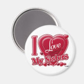 Aimant I Love My Sisters rouge - coeur (Recto/Verso)