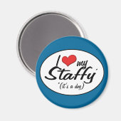 Aimant I Love My Staffy (C'est un chien) (Recto/Verso)