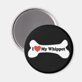 Aimant I Love My Whippet - Chien Bone (Recto/Verso)