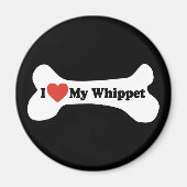 Aimant I Love My Whippet - Chien Bone (Devant)