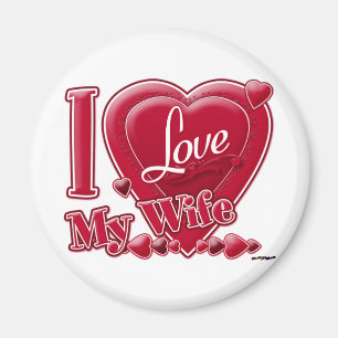 Aimant I Love My Wife rouge - coeur