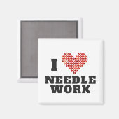 Aimant I Love Needlework Cross Stitch (Recto/Verso)