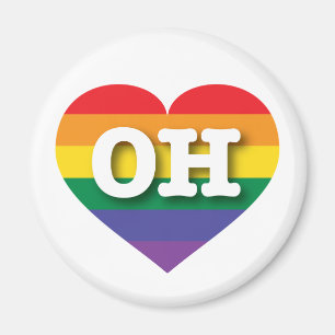 Aimant I Love Ohio Rainbow Heart