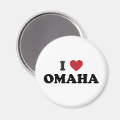 Aimant I Love Omaha Nebraska (Recto/Verso)