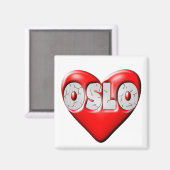 Aimant I Love Oslo Norvège (Recto/Verso)