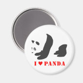 Aimant I Love Panda (Noir) (Recto/Verso)