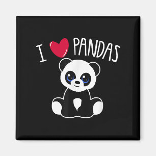 Aimant I Love Pandas Cute Panda Lover Citation Coeur Pand