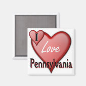 Aimant I Love Pennsylvania (Recto/Verso)