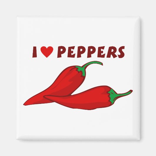 Aimant I Love Peppers (Devant)