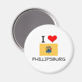 Aimant I Love Phillipsburg New Jersey (Recto/Verso)
