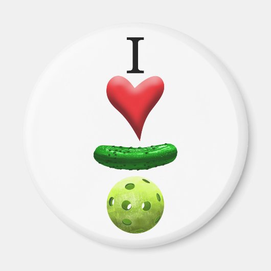 Aimant I Love Pickleball - Blanc - (Devant)