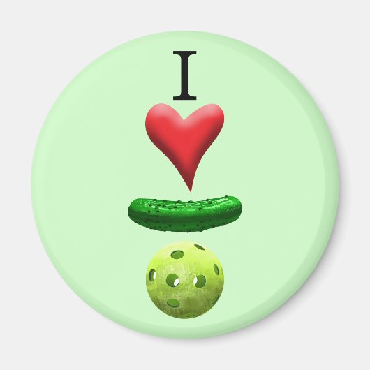 Aimant I Love Pickleball - Vert - (Devant)