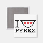 Aimant I Love Pyrex - Mélange Bowl avec Coeurs (Noir) (Recto/Verso)