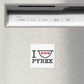 Aimant I Love Pyrex - Mélange Bowl avec Coeurs (Noir) (In Situ (Lave-vaisselle))