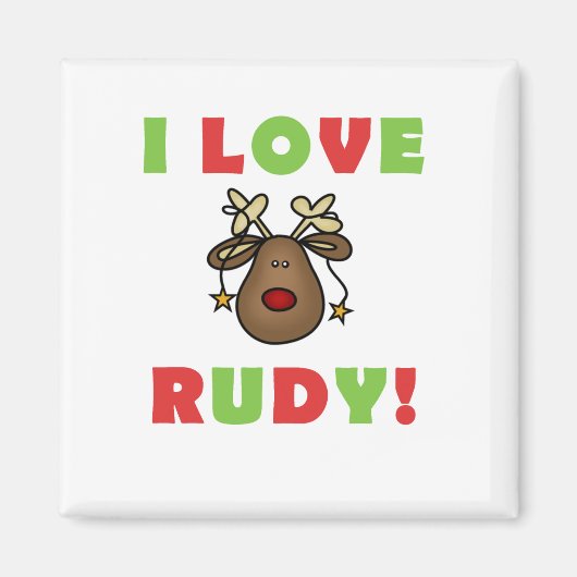 Aimant I Love Rudy Tshirts et cadeaux (Devant)