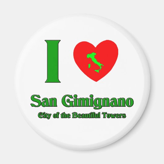Aimant I Love San Gimignano Italie (Devant)