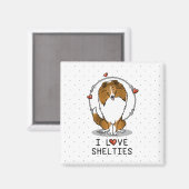 Aimant I Love Shelts (sable 2) Shetland Sheepdogs mignonn (Recto/Verso)