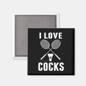 Aimant I Love Shuttles Funny Badminton Papa (Recto/Verso)
