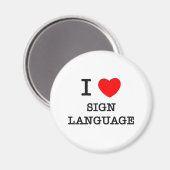 Aimant I Love Sign Language (Recto/Verso)