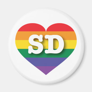 Aimant I Love South Dakota Rainbow Heart