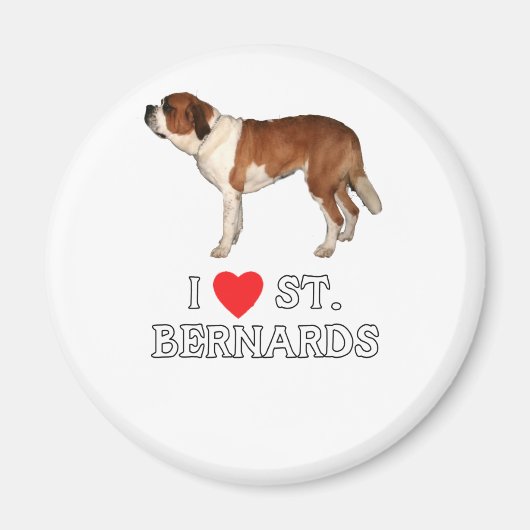 Aimant I Love St. Bernards (Devant)