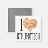 Aimant I Love Strumstick Orange Mandala Heart (Recto/Verso)