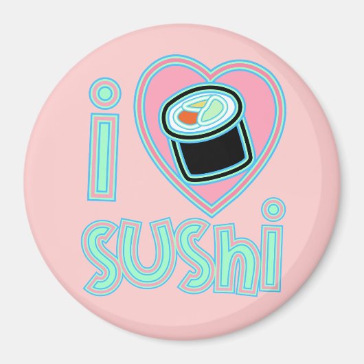 Aimant I love Sushi (Devant)