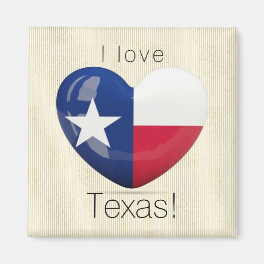 Aimant I Love Texas Flag Coeur Cutout (Devant)