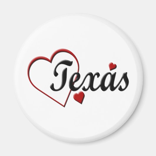 Aimant I Love Texas Hearts (Devant)