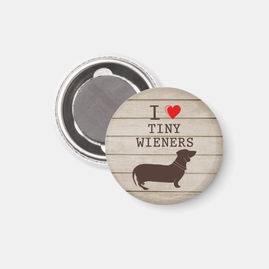 Aimant I Love Tiny Wieners Funny Dachshund meme (Recto/Verso)