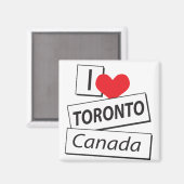 Aimant I Love Toronto Canada (Recto/Verso)