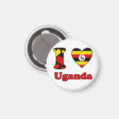 Aimant I love Uganda (Recto/Verso)
