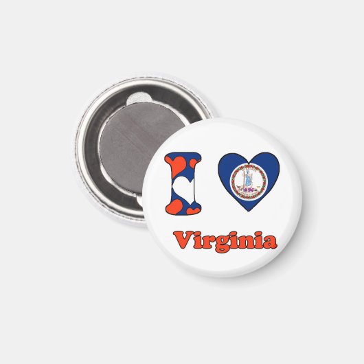 Aimant I Love Virginia (Recto/Verso)