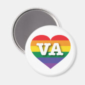 Aimant I Love Virginia Rainbow Heart (Recto/Verso)