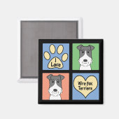Aimant I Love Wire Fox Terriers (Recto/Verso)