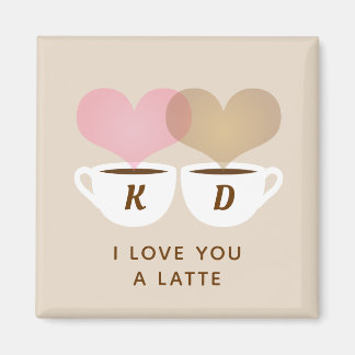 Aimant I Love You A Latte Custom Monogram