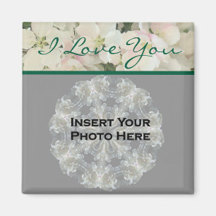 Aimant I Love You Blossoms Photo personnalisée