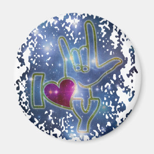 Aimant I LOVE YOU / langue des signes