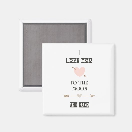 Aimant I love you to the moon and back (Recto/Verso)