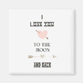 Aimant I love you to the moon and back (Devant)