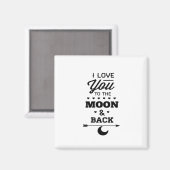 Aimant I Love You To The Moon And Back Gray Moon Minimal  (Recto/Verso)