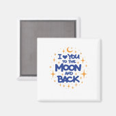 Aimant I Love You To The Moon And Back Modern Romantic De (Recto/Verso)
