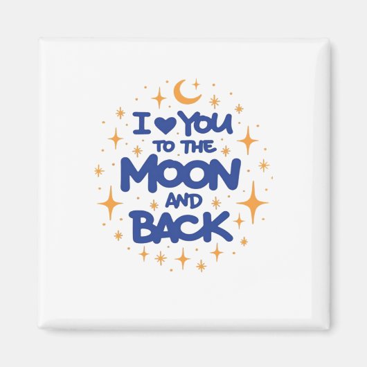 Aimant I Love You To The Moon And Back Modern Romantic De (Devant)