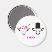 Aimant "I Moo" vaches thème nuptiale (Recto/Verso)