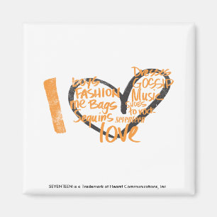 Aimant I orange de graffiti de coeur