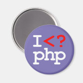 Aimant "I < ? php" - I Love PHP (Recto/Verso)