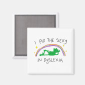 Aimant I Put The Y In Dyslexia Funny Cute Frog Saying Quo (Recto/Verso)