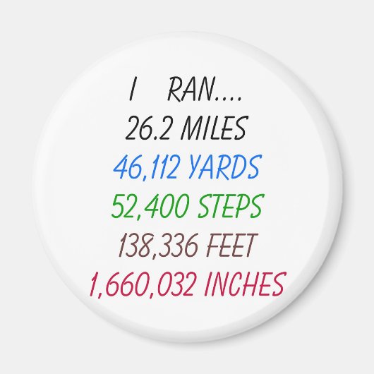 Aimant I Ran 26,2 miles (Devant)
