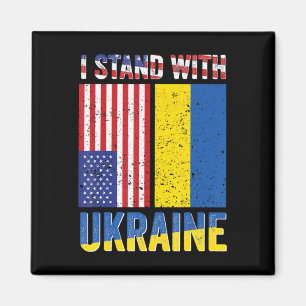 Aimant I Stand with Ukraine Support Ukrainian American US